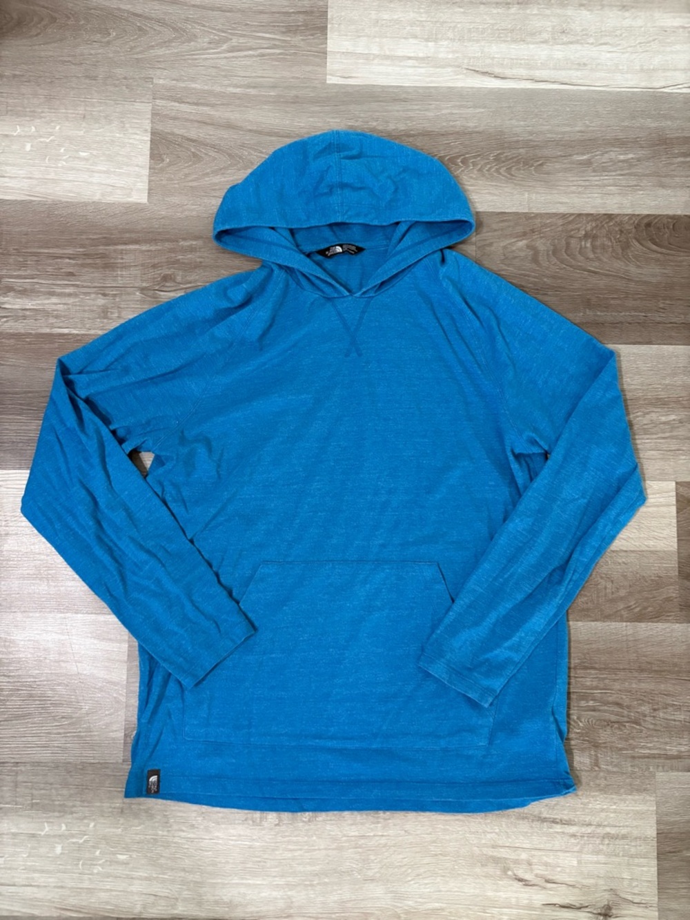 The North Face  Men's Blue Hooded Long-Sleeve Shirt